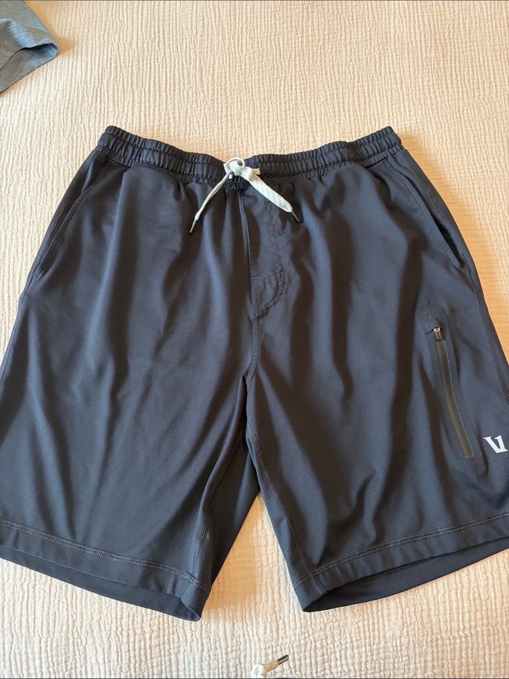 Vuori Black Athletic Drawstring Shorts